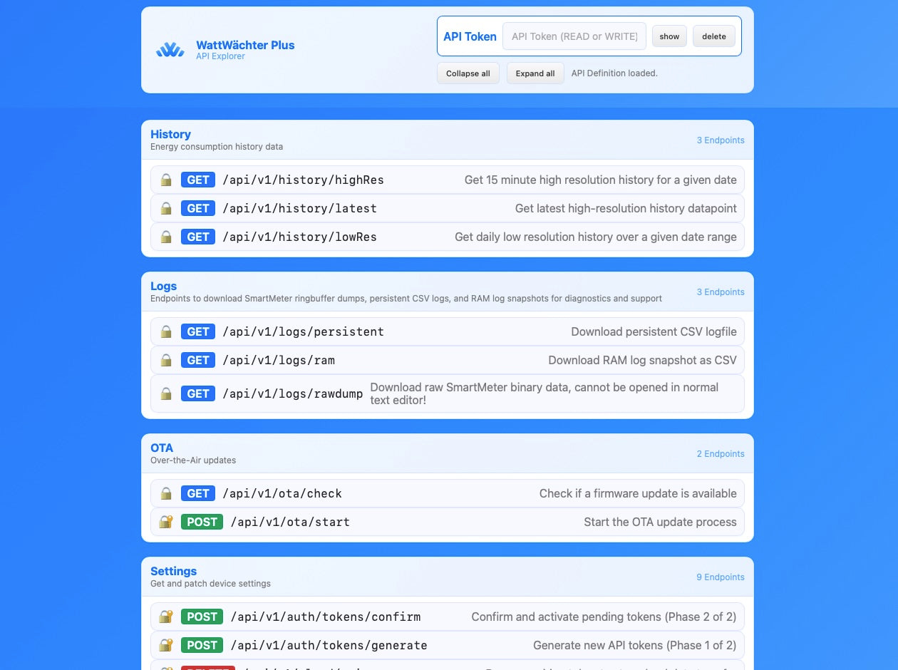 WattWächter API Explorer – REST API Dokumentation